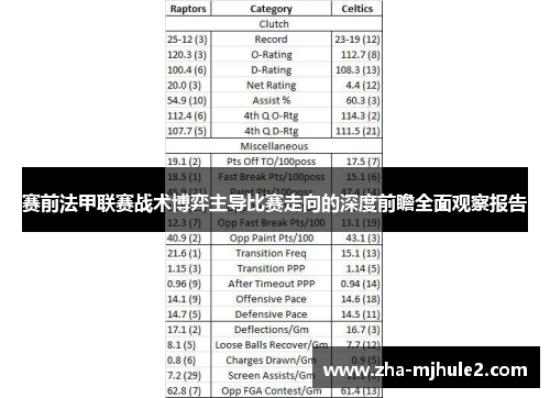赛前法甲联赛战术博弈主导比赛走向的深度前瞻全面观察报告